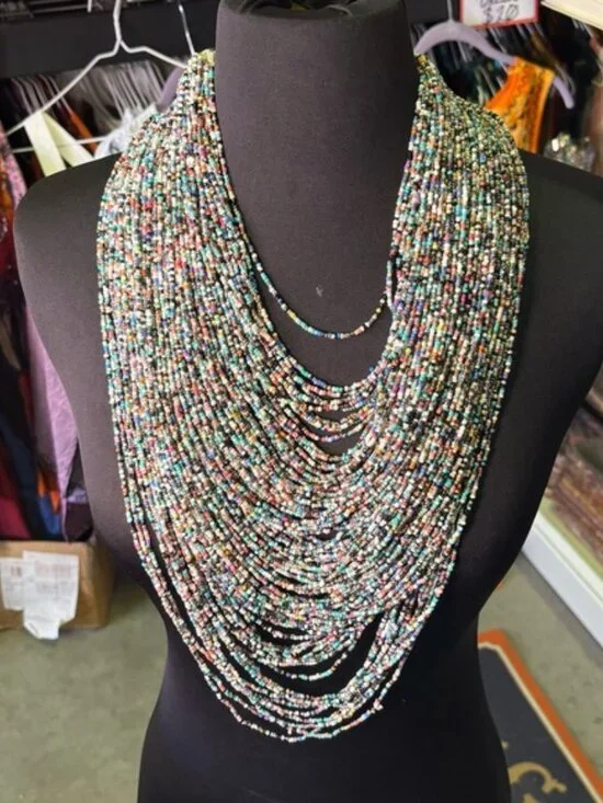 Statement Multistrand Seed Bead Necklace - Picture 2 of 6